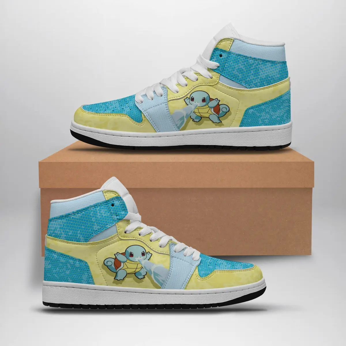 Squirtle Attack Pokemon Air Jordan 1 Shoes