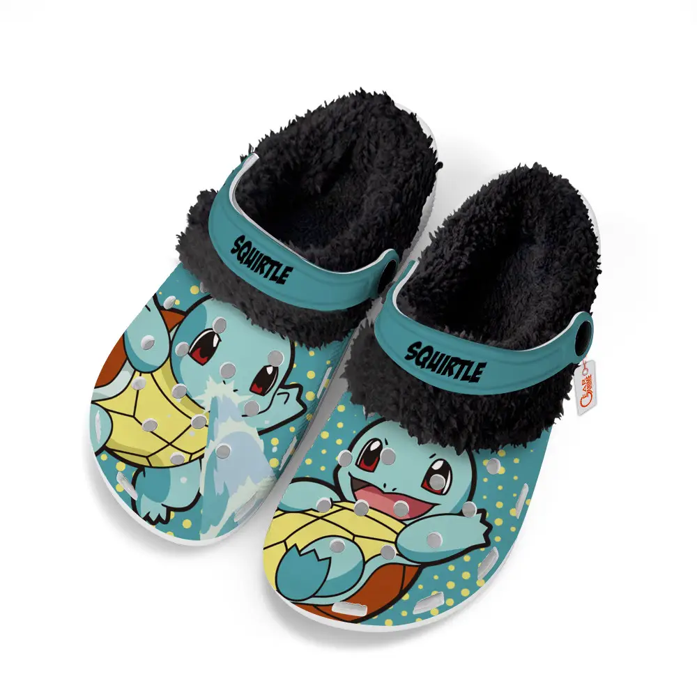 Squirtle Edition Fleece-Lined Clogs Personalized Name