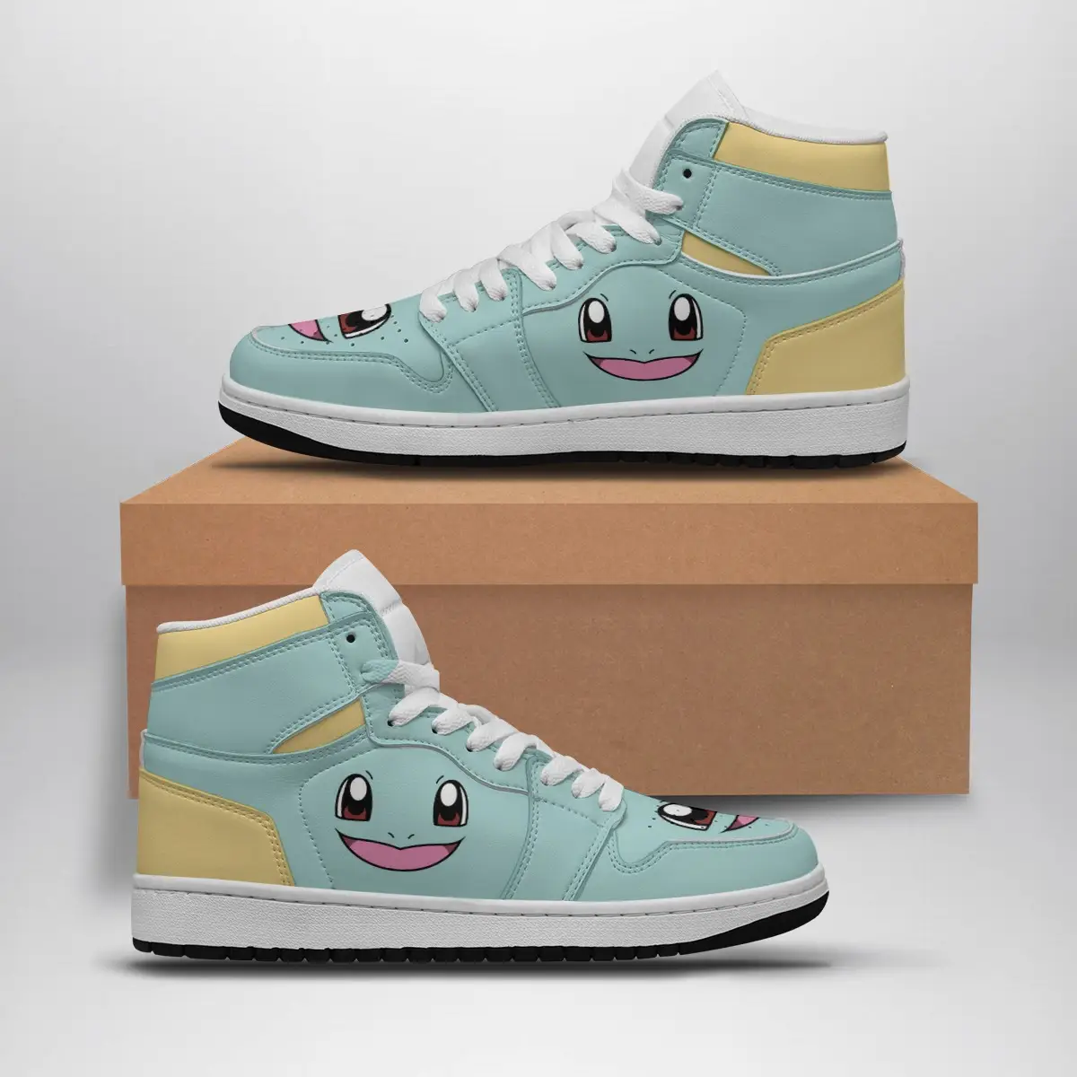 Squirtle Face Pokemon Air Jordan 1 Shoes