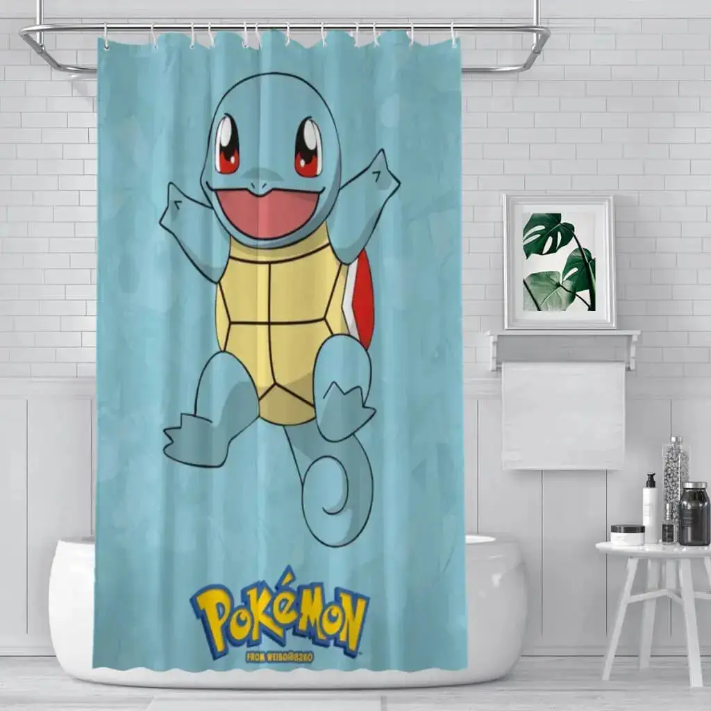 Squirtle Pokemon Shower Curtain