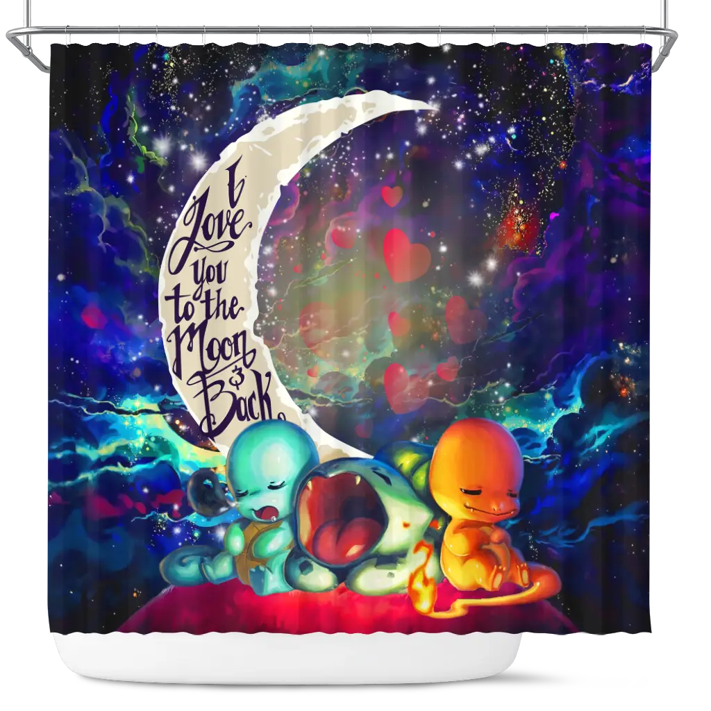 Starter Cute Sleep Love You To The Moon Galaxy Shower Curtain