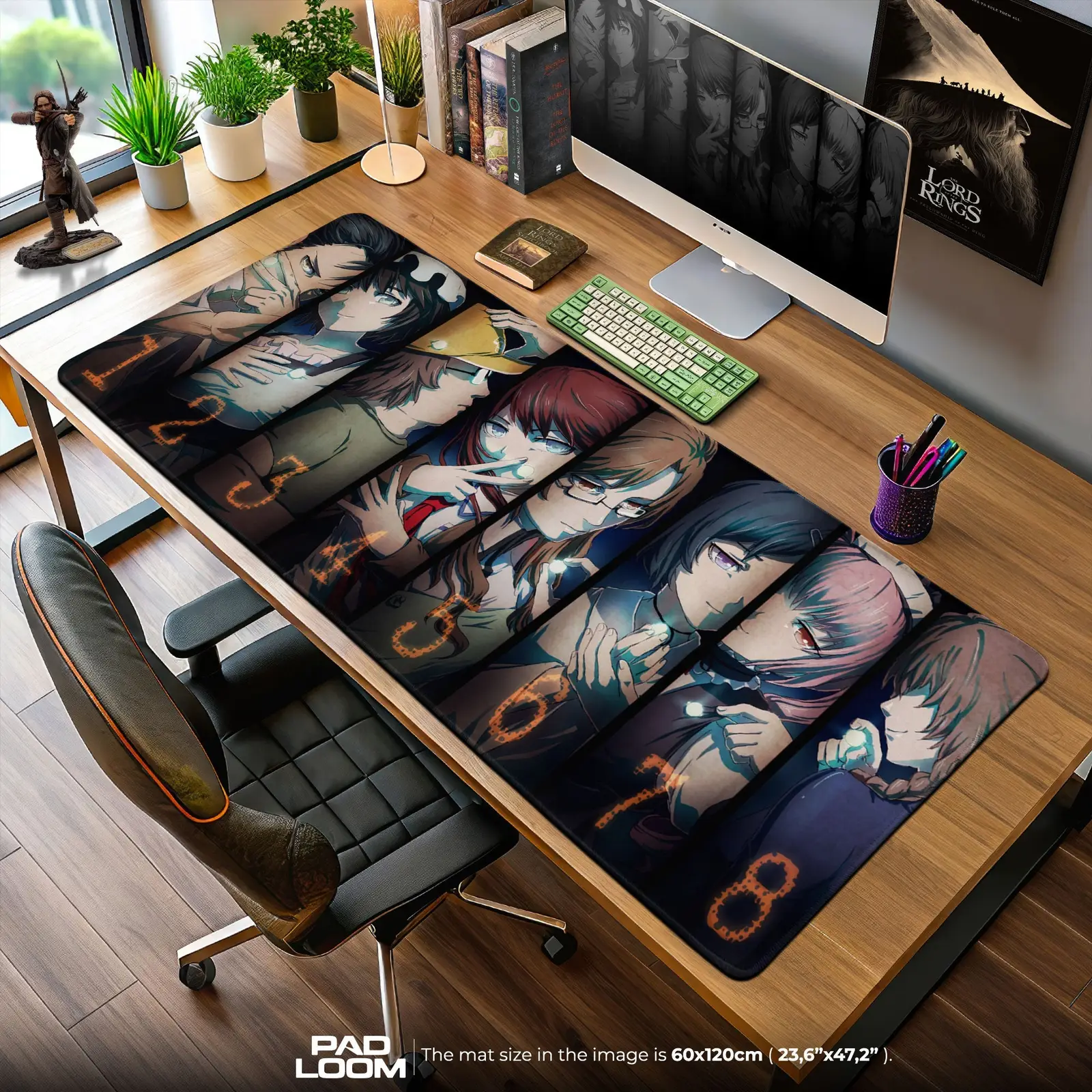 Steins;Gate Lab Members Mouse Pad, Anime Gaming Desk Mat