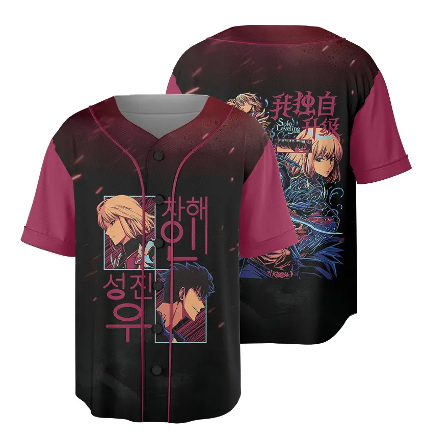 Sung Jin-woo x Cha Hae-in Baseball Jersey, Couple Anime Shirt, Solo leveling Jersey - Benietee Shop