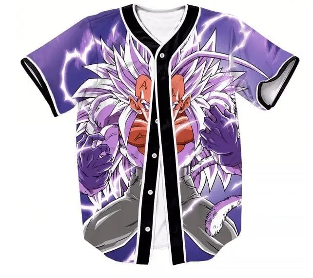 Super Saiyan 5 SSJ5 Vegeta Angry DBZ Streetwear Hip Hop 3D Baseball Jersey