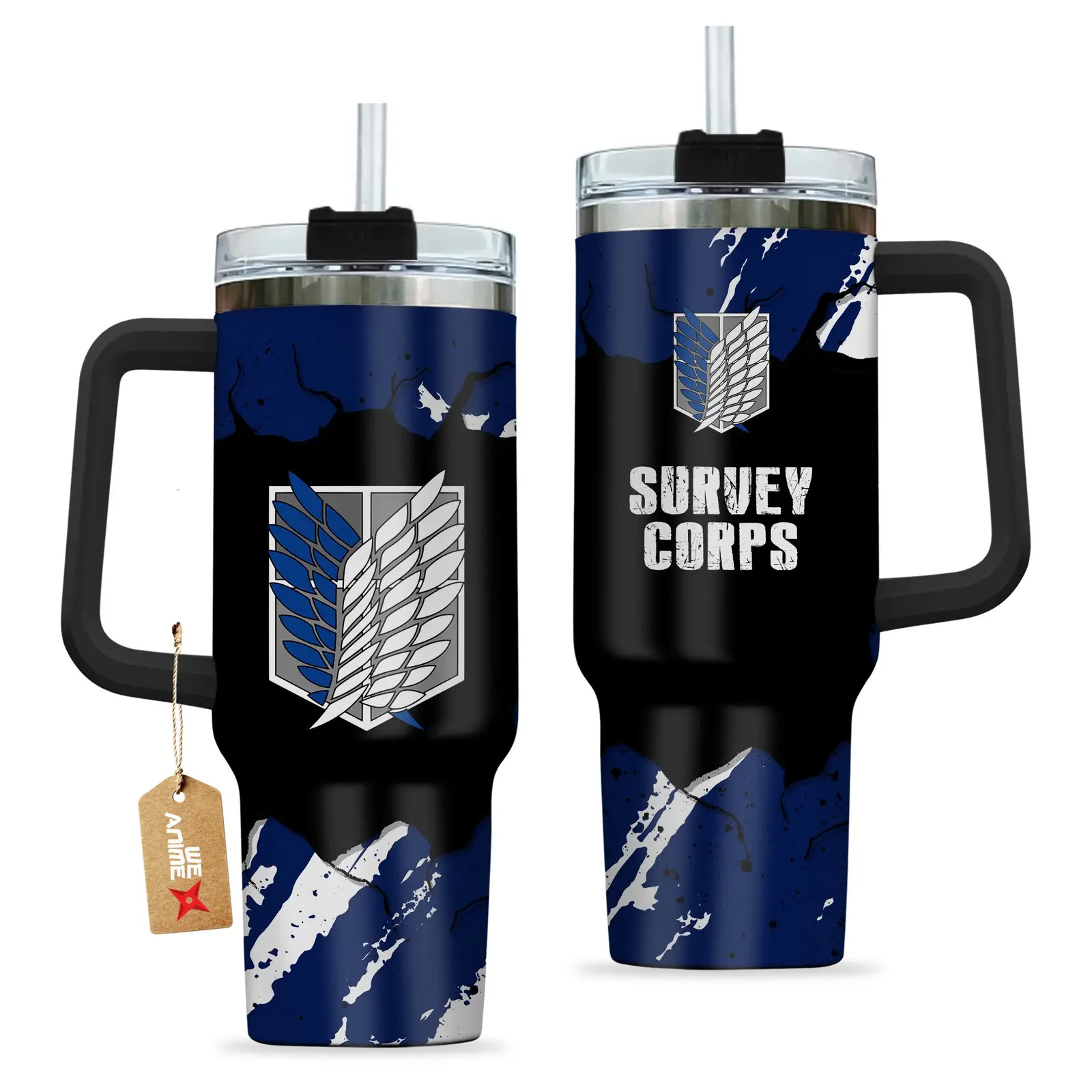 Survey Corps Attack on Titan Anime Custom  Quencher   40oz Stainless Steel Tumbler With Handle HG