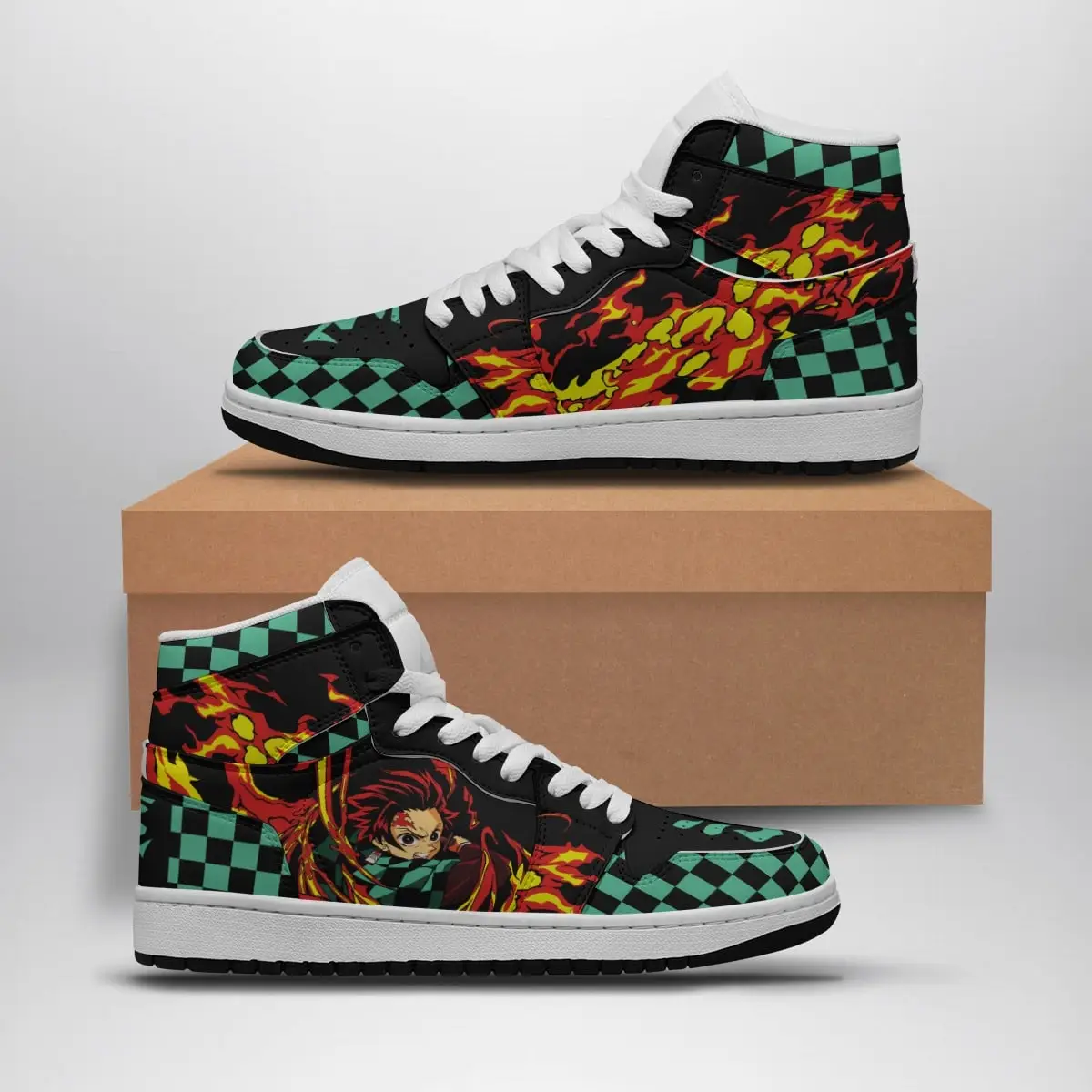 Tanjiro Fire Demon Slayer Air Jordan 1 Shoes