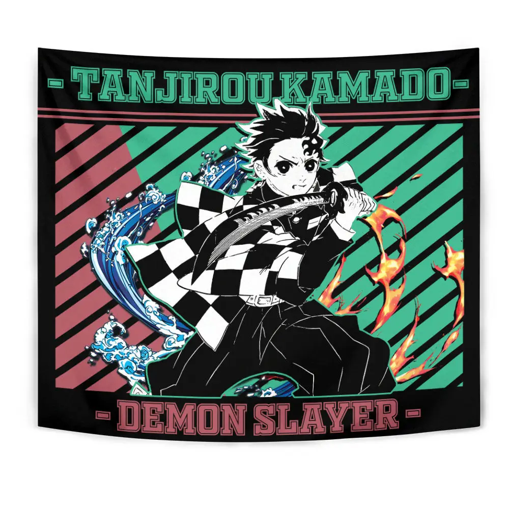Tanjiro Kamado Tapestry Custom Anime Bedroom Living Room Home Decoration