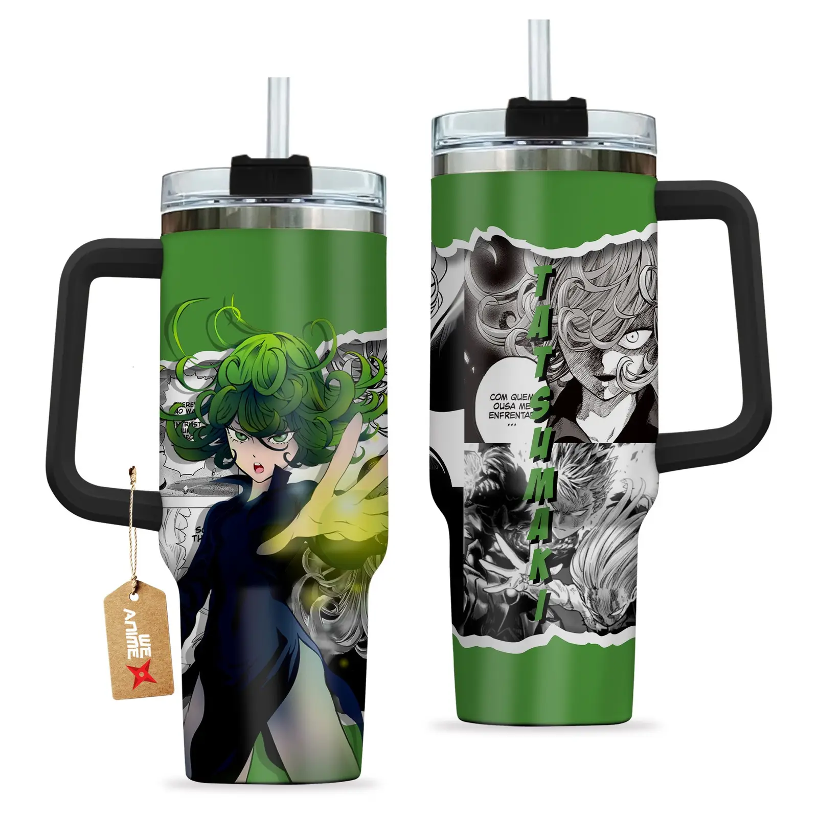 Tatsumaki One-Punch Man Anime?Custom  Quencher   40oz Stainless Steel Tumbler With Handle HG