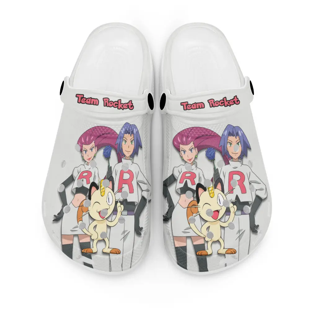 Team Rocket Edition Custom Anime Clogs Pattern Style