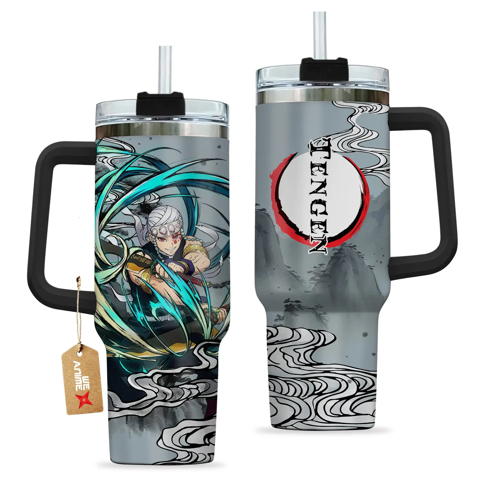 Tengen Uzui Kimestu no Yaiba Demon Slayer  Anime Custom Quencher  40oz Stainless Steel Tumbler With Handle HG