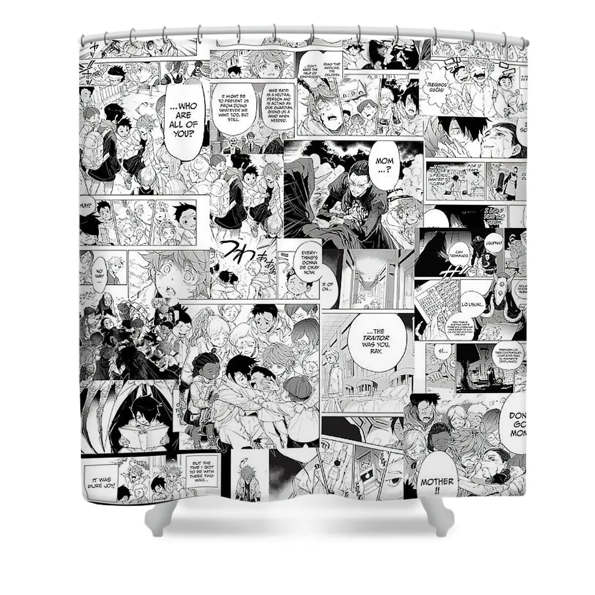The Promised Neverland Collage Shower Curtain | Anime Shower Curtains
