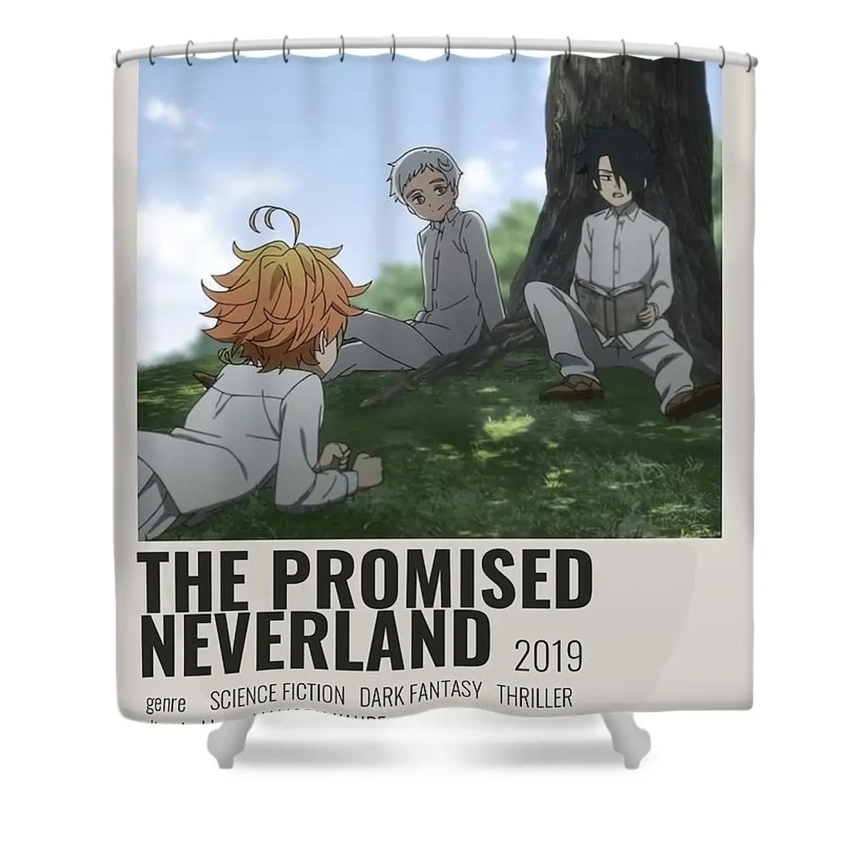 The Promised Neverland Minimalist Poster Shower Curtain | Anime Shower Curtains