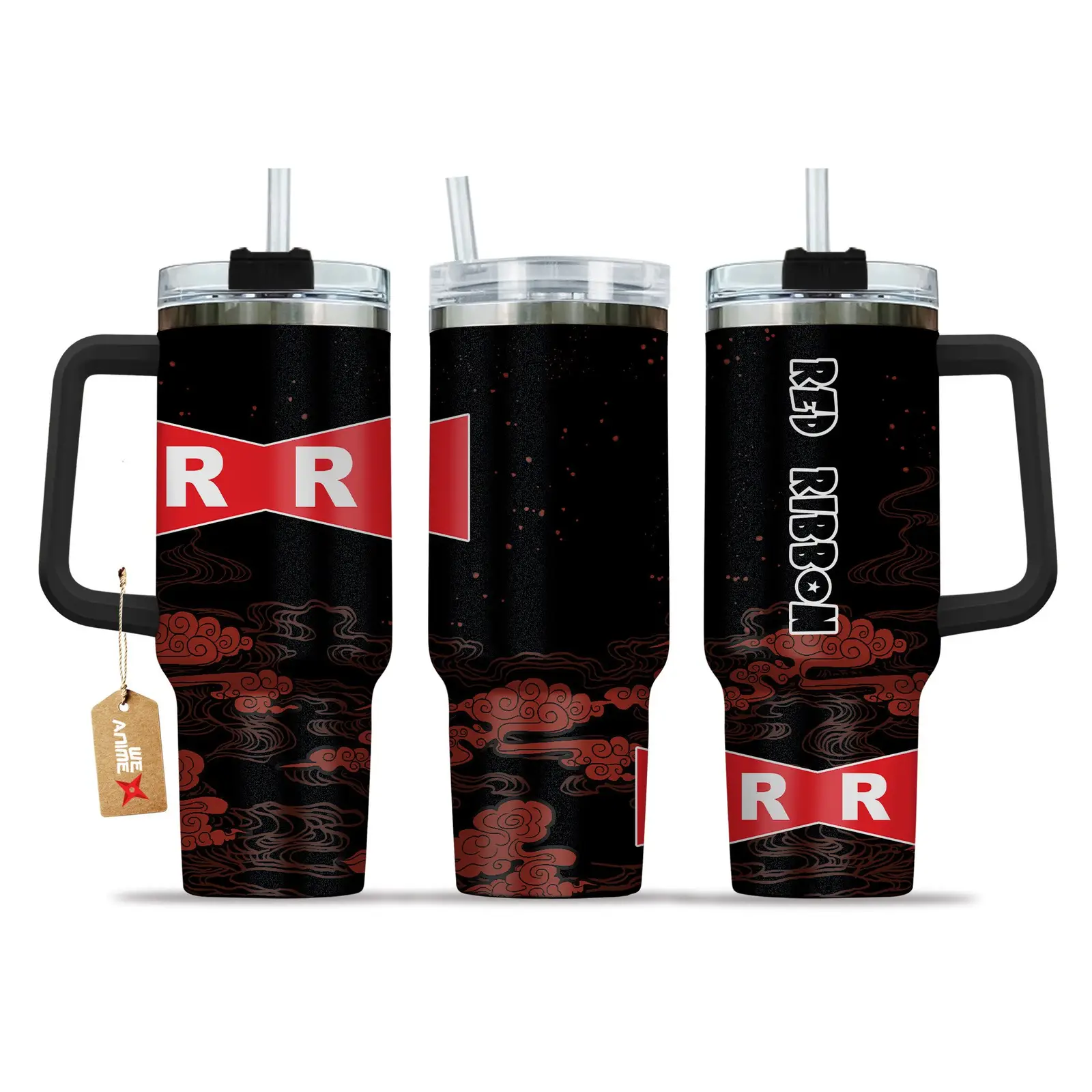The Red Ribbon Army Symbol Dragon Ball Anime Custom  Quencher   40oz Stainless Steel Tumbler With Handle HG
