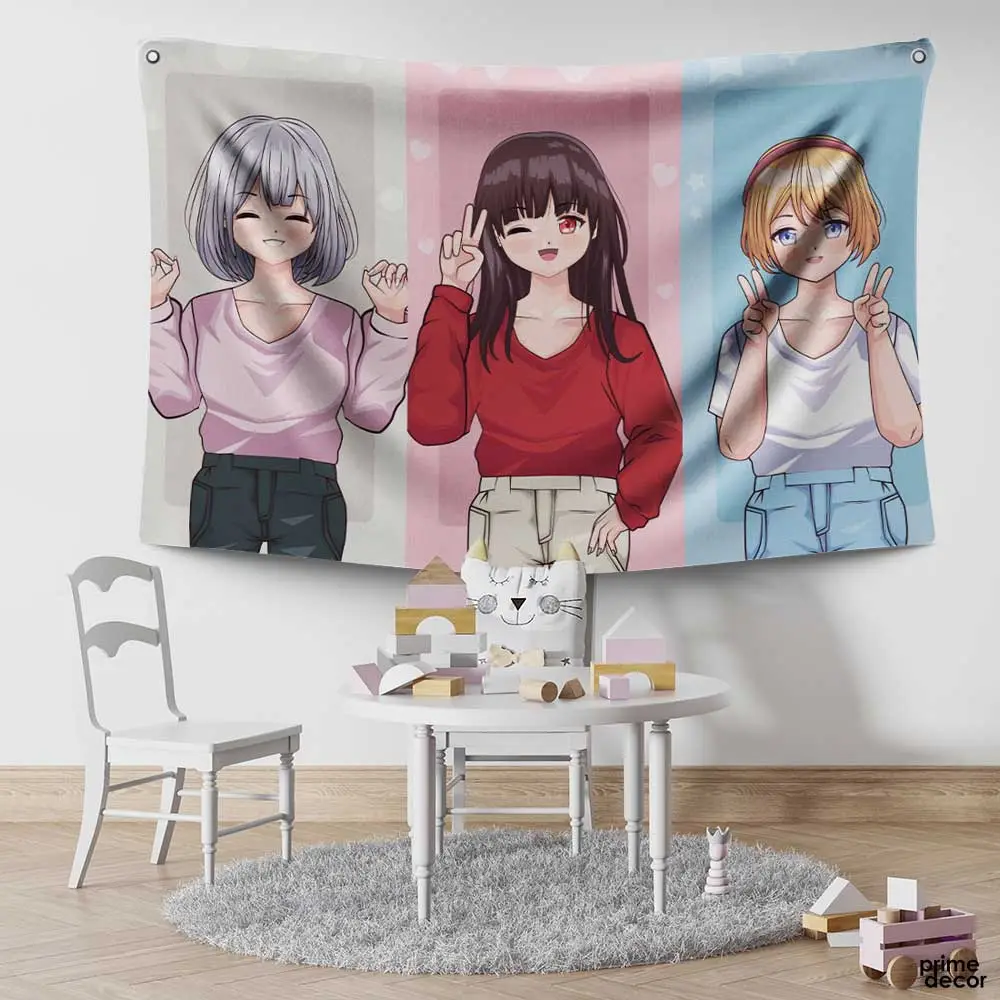 Three Stylish Girls | Anime Tapestry