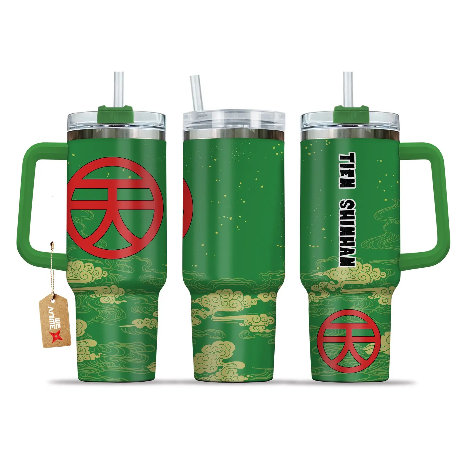 Tien Shinhan Symbol Dragon Ball Anime Custom  Quencher   40oz Stainless Steel Tumbler With Handle HG