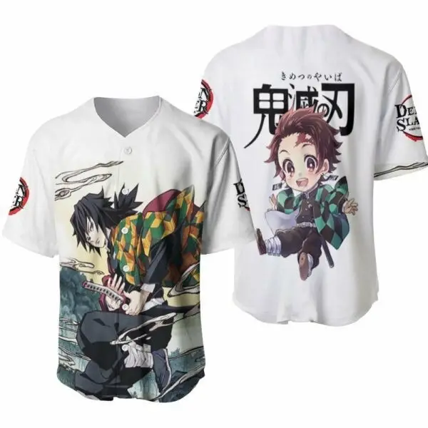 Tomioka Giyu Kimetsu No Yaiba Anime Gift For Lover Baseball Jersey - Benietee Shop