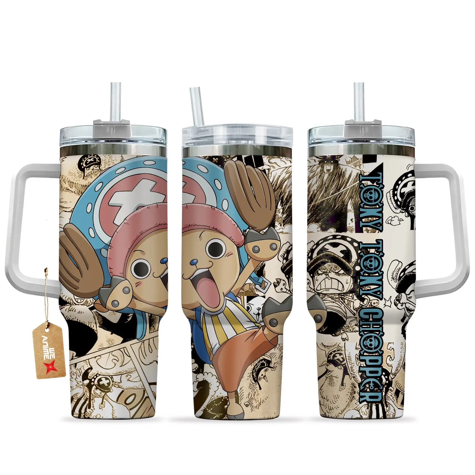 Tony Tony Chopper One Piece Anime  Custom Quencher  40oz Stainless Steel Tumbler With Handle HG