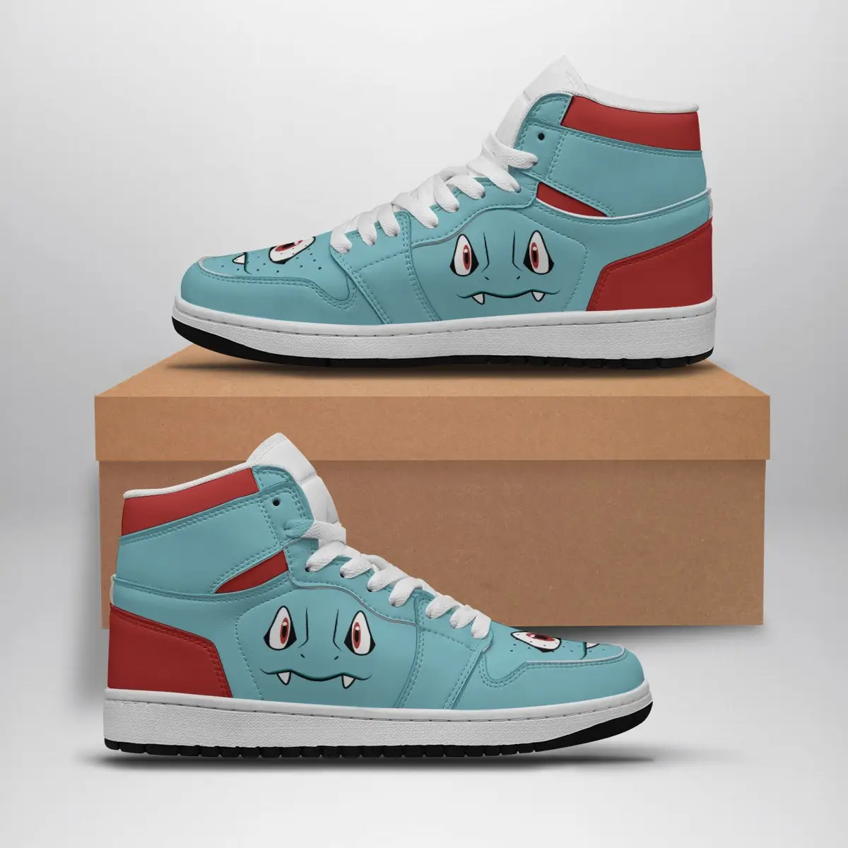 Totodile Face Pokemon Air Jordan 1 Shoes