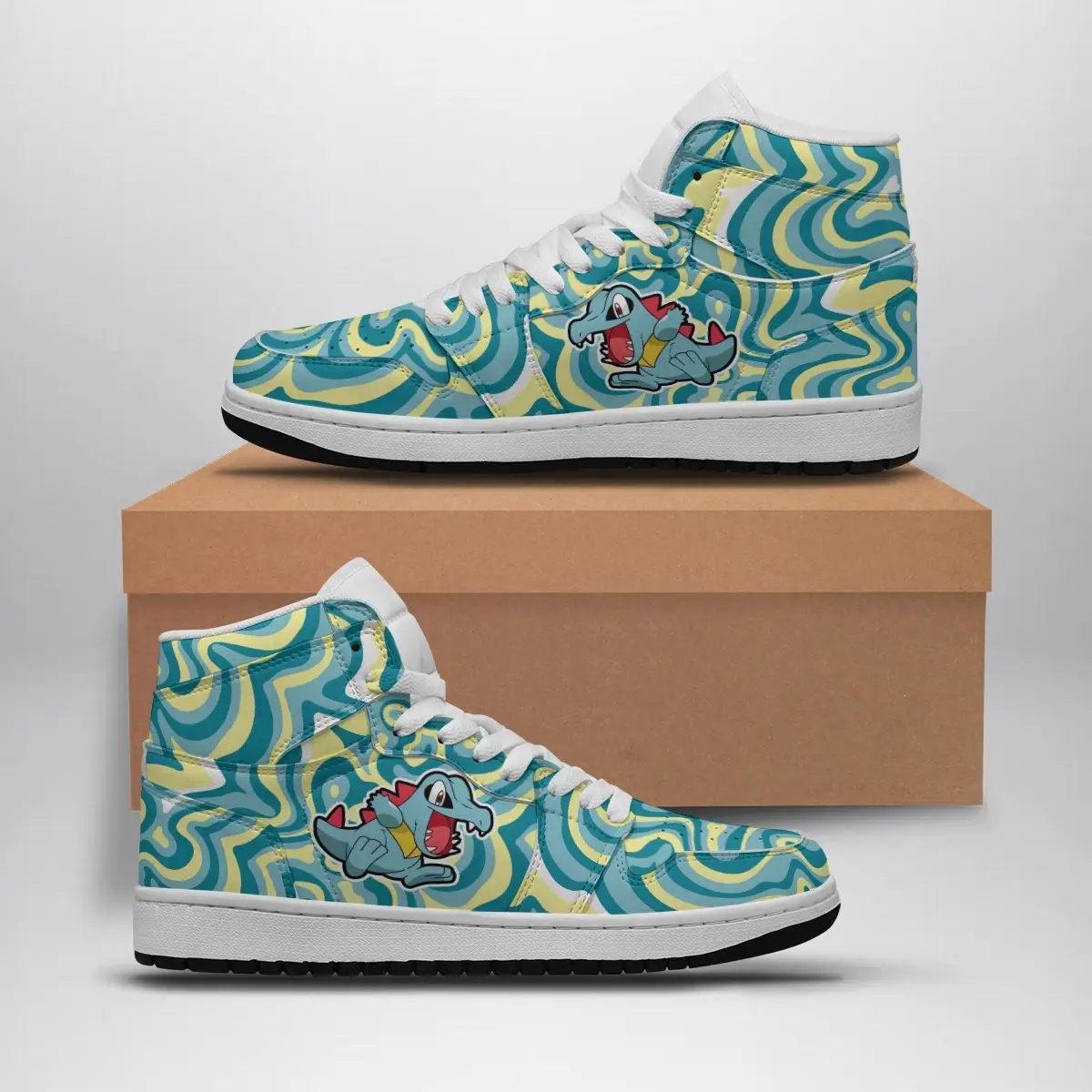 Totodile Trippy Pokemon Air Jordan 1 Shoes