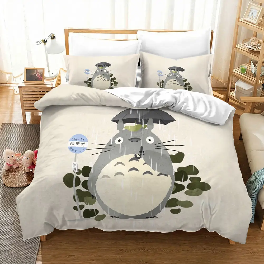 Totoro Rain Bus Stop Studio Ghibli Bedding Set