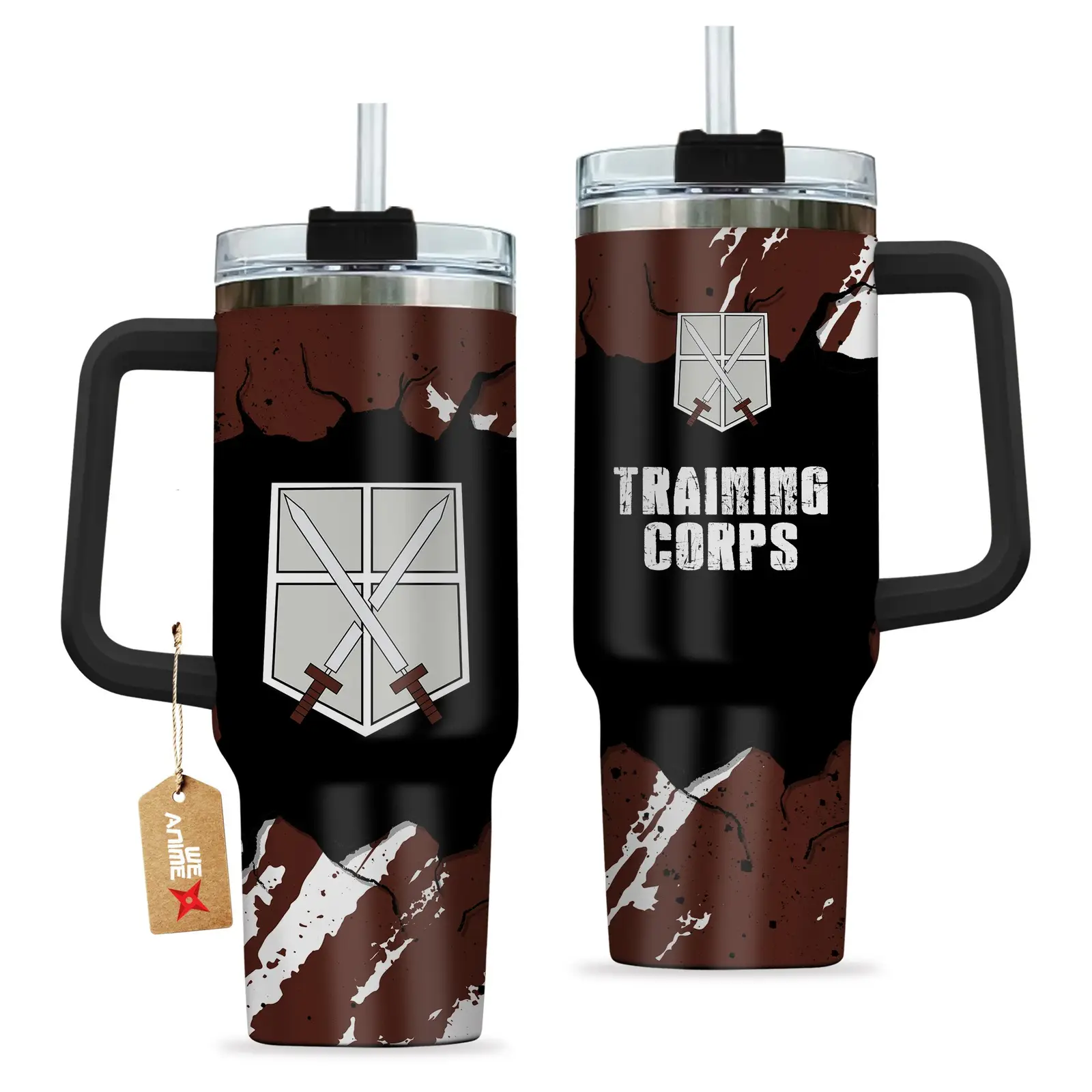 Training Corps Attack on Titan Anime Custom  Quencher   40oz Stainless Steel Tumbler With Handle HG