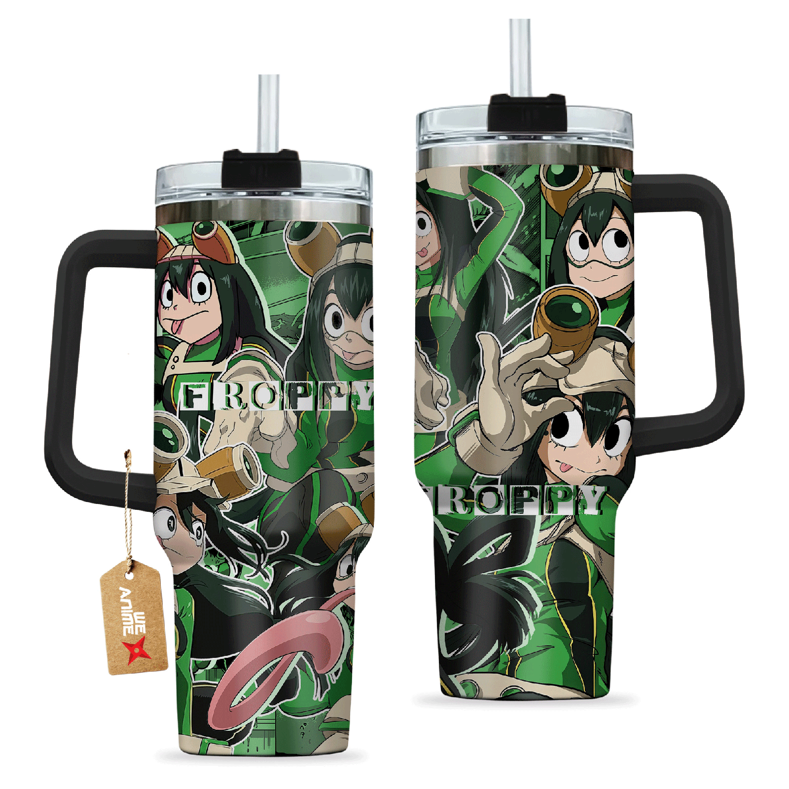 Tsuyu Asui Froppy Boku no H3ro Acad3mia Anime Custom  Quencher   40oz Stainless Steel Tumbler With Handle HG