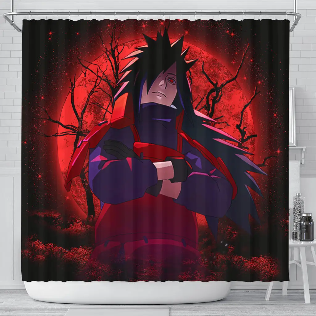 Uchiha Madara Anime Moonlight Shower Curtain
