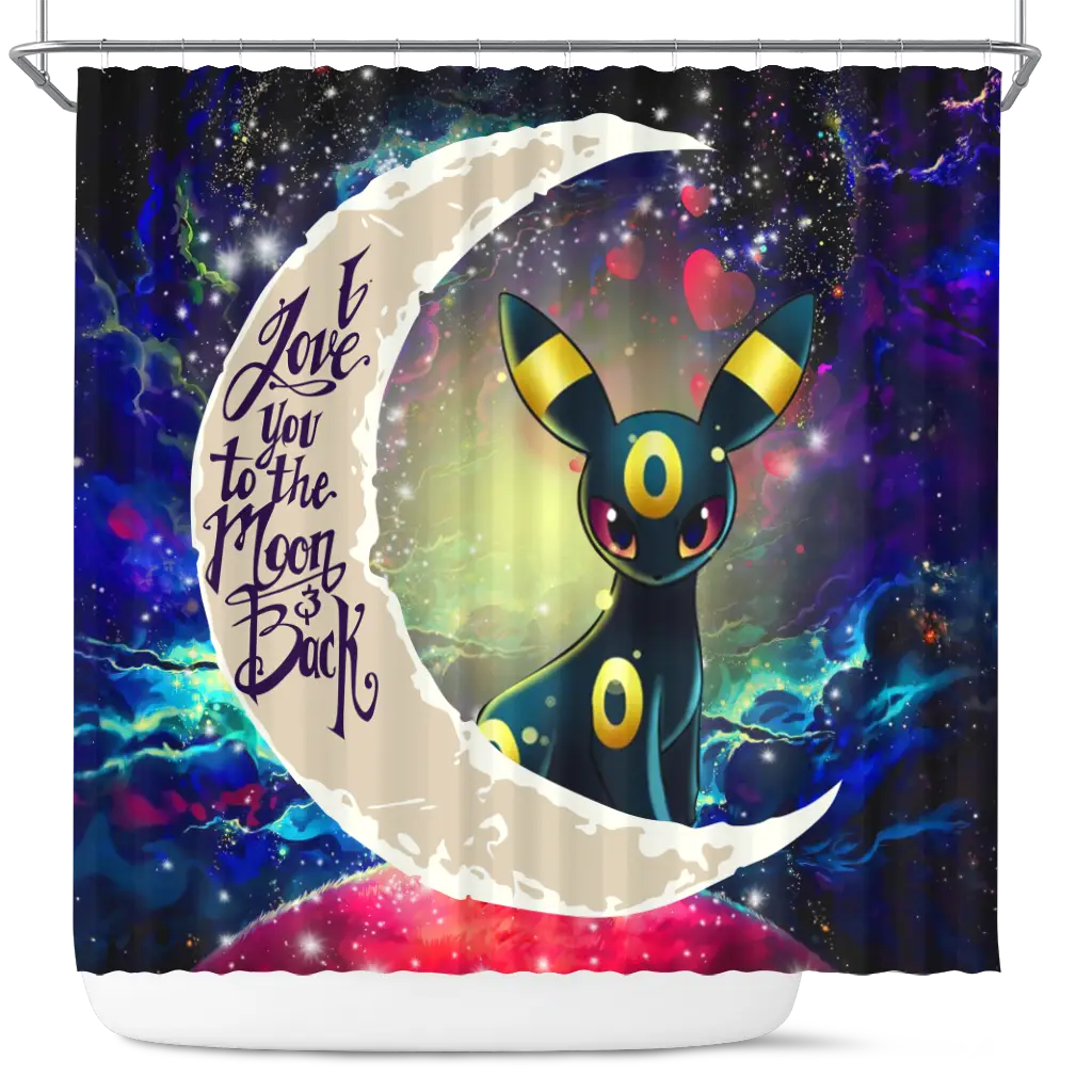 Umbreon Eevee Evolution Love You To The Moon Galaxy Shower Curtain
