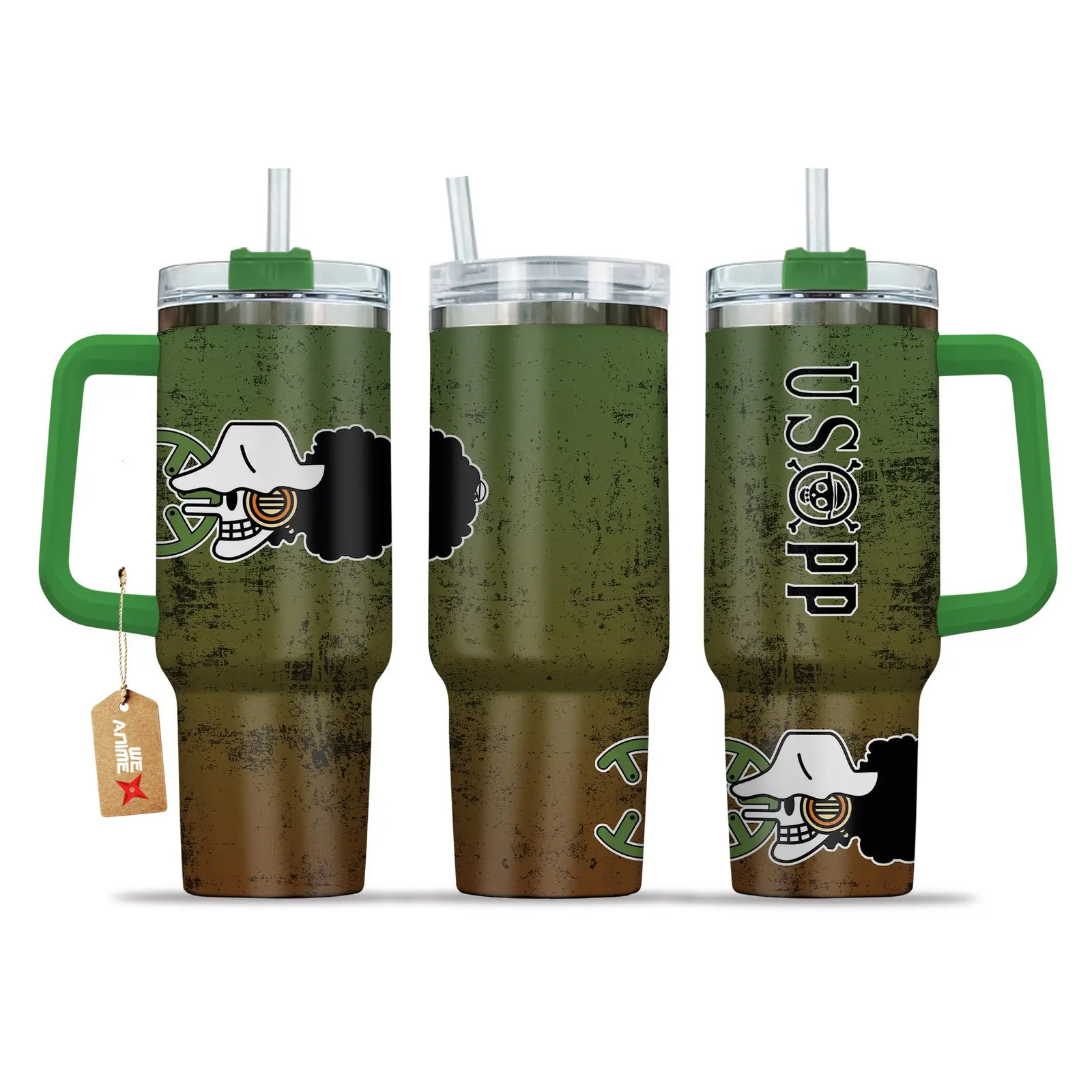 Usopp One Piece Anime Custom  Quencher   40oz Stainless Steel Tumbler With Handle HG