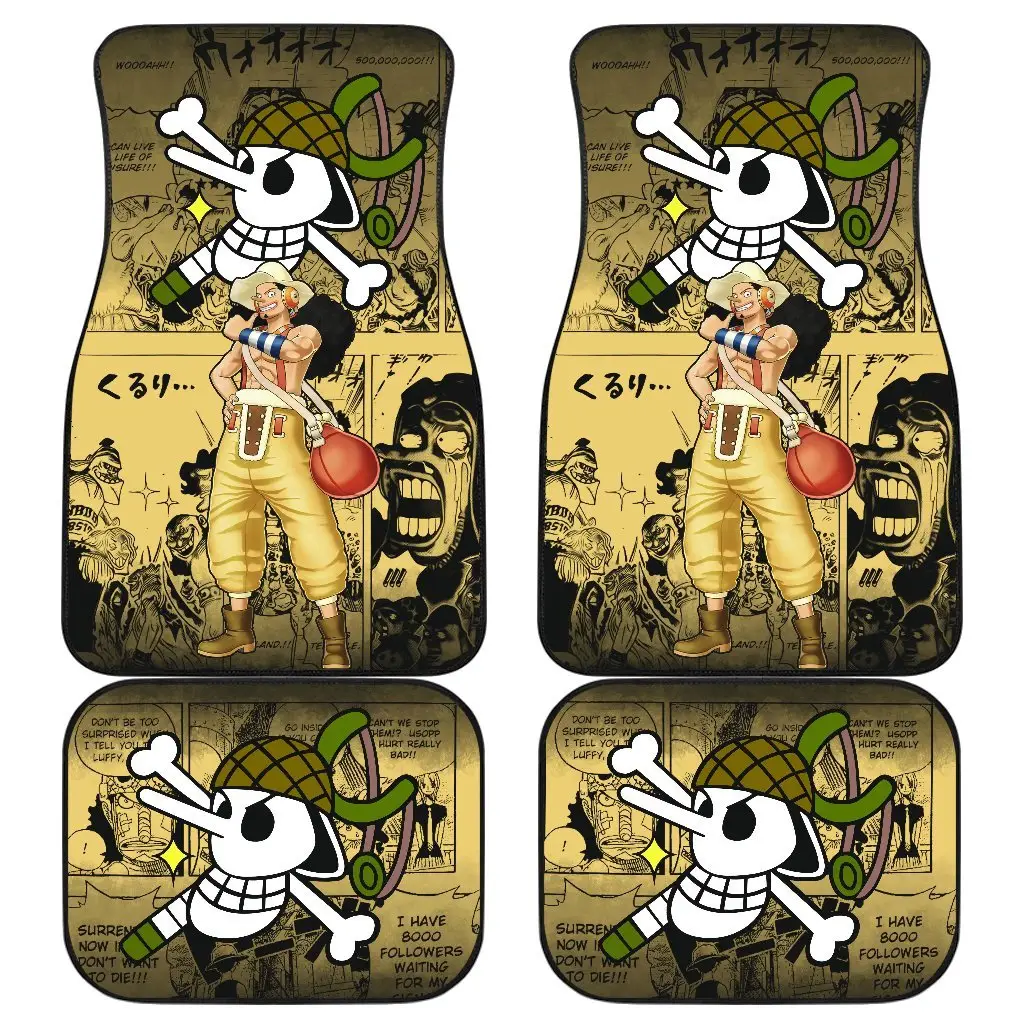 Usopp One Piece Car Floor Mats Manga Mixed Anime