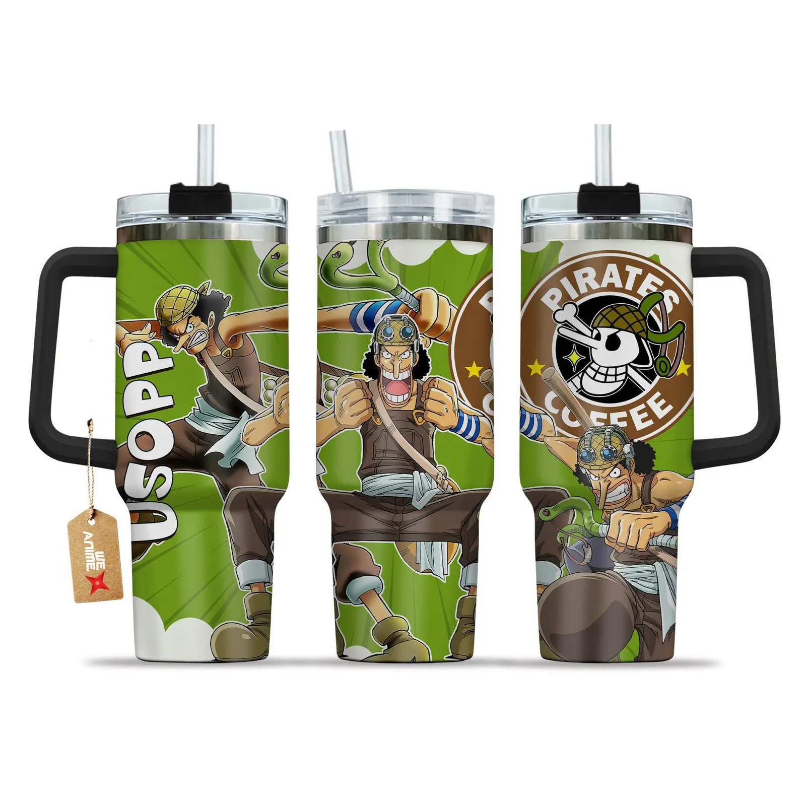 Usopp V2 One Piece Anime  Custom Quencher  40oz Stainless Steel Tumbler With Handle HG