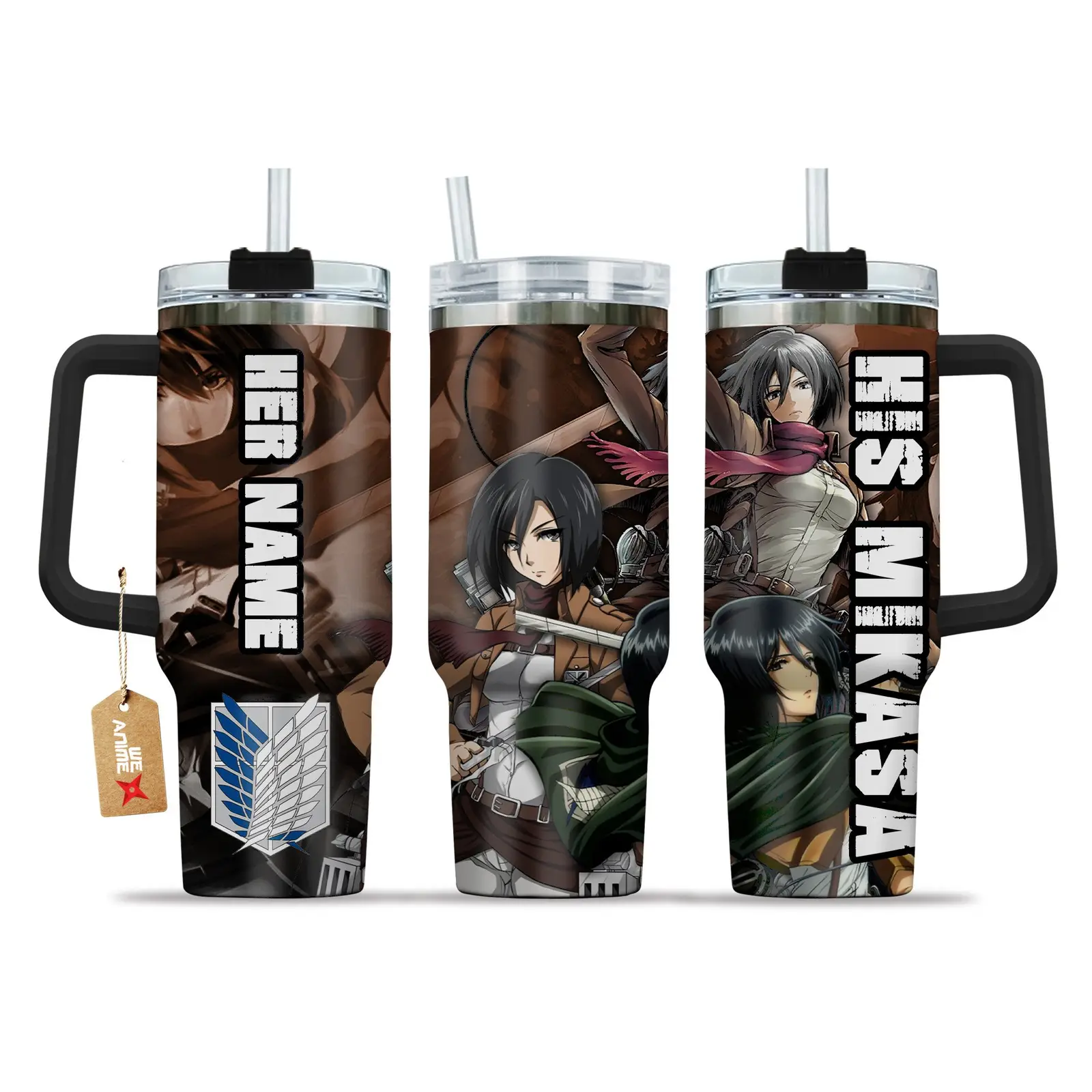 Valentine His Mikasa Ackerman Attack on Titan Anime Custom  Quencher   40oz Stainless Steel Tumbler With Handle HG