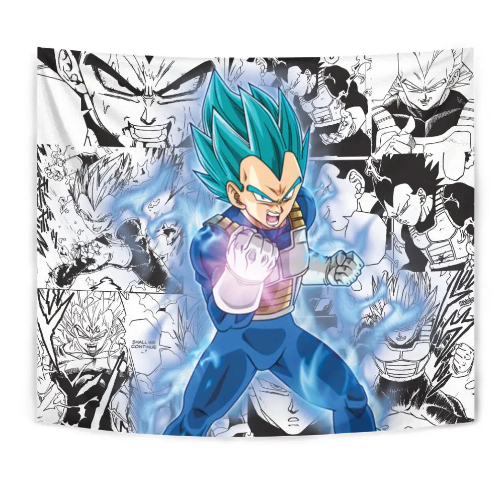 Vegeta Blue Tapestry Custom Anime Manga Wall Decor