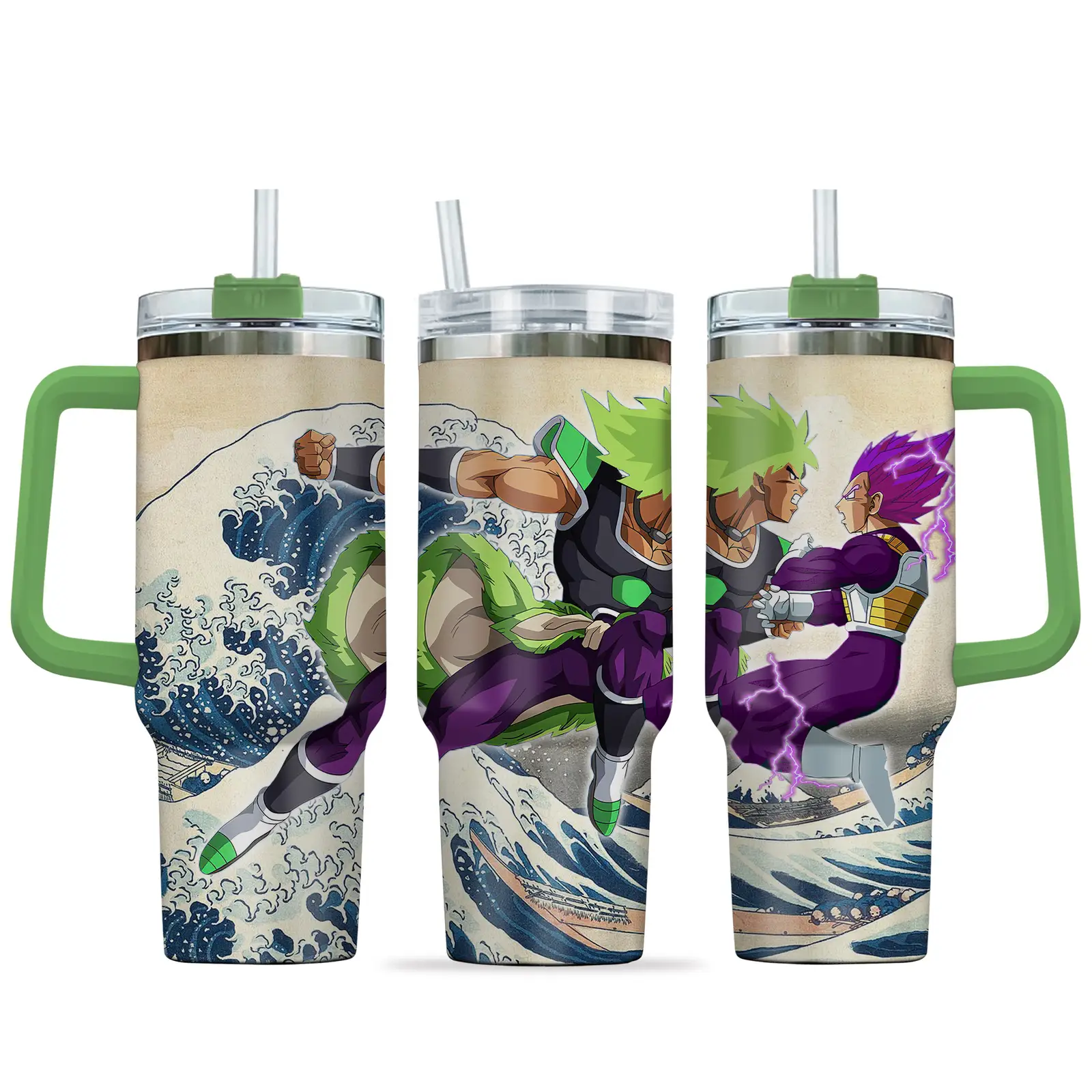 Vegeta - Broly 40oz Travel Tumbler With Handle Rivalries Kanagawa Collection