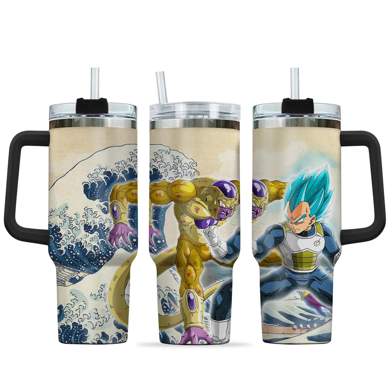 Vegeta - Frieza 40oz Travel Tumbler With Handle Rivalries Kanagawa Collection