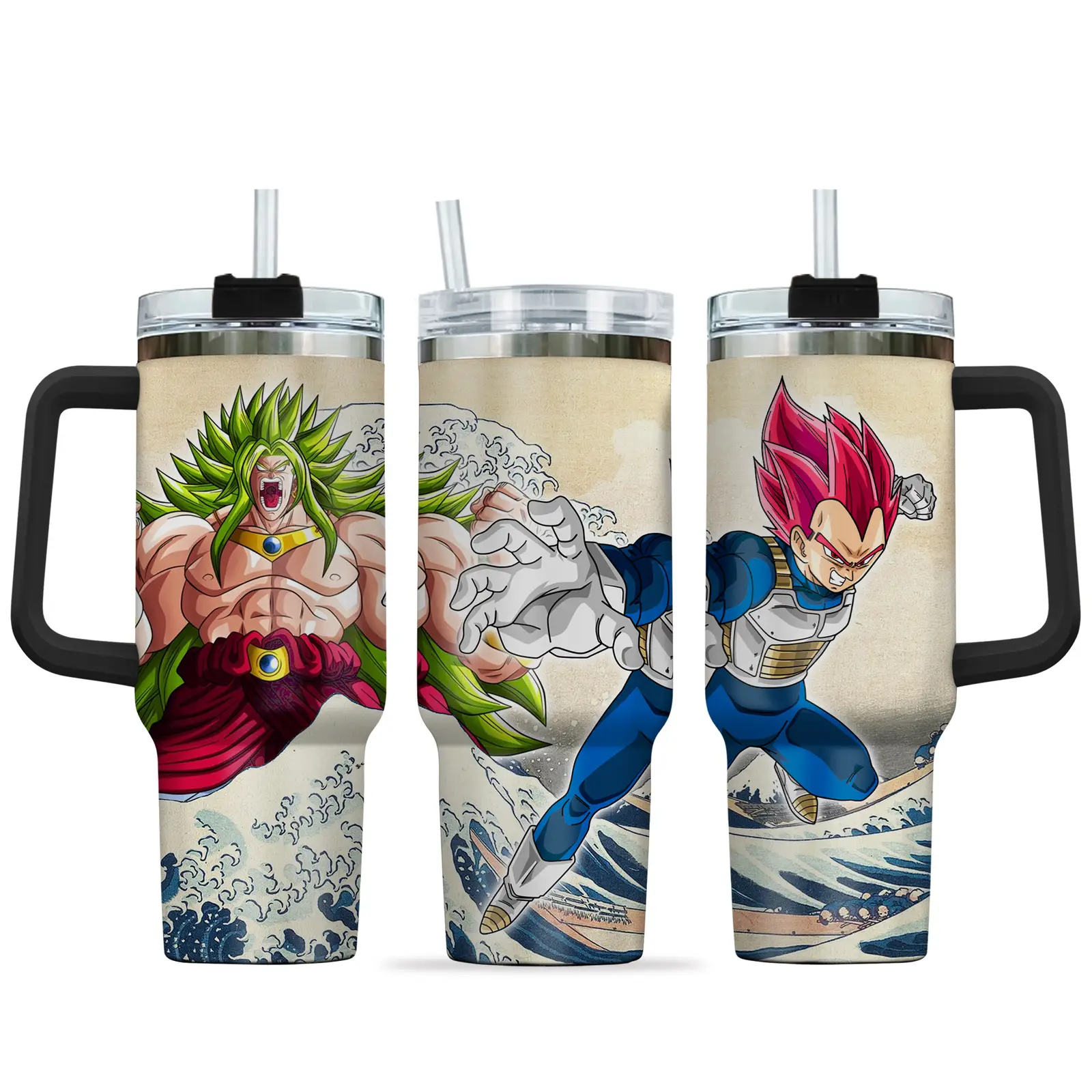 Vegeta God - Broly Wrath 40oz Travel Tumbler With Handle Rivalries Kanagawa Collection