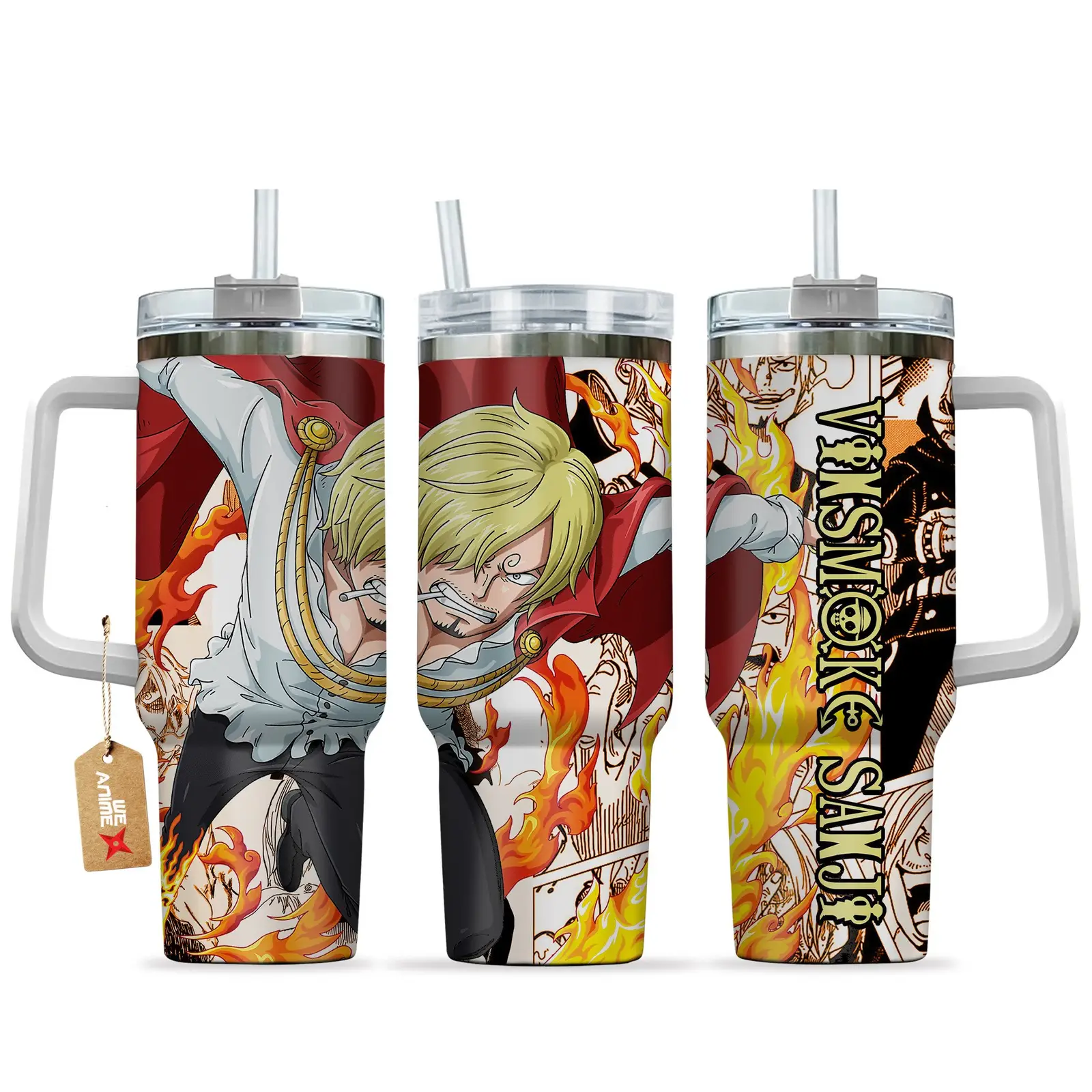 Vinsmoke Sanji One Piece Anime  Custom Quencher  40oz Stainless Steel Tumbler With Handle HG