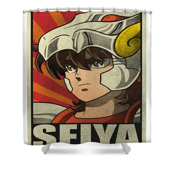 Vintage Saint Seiya Character Pegasus Shower Curtain | Anime Shower Curtains