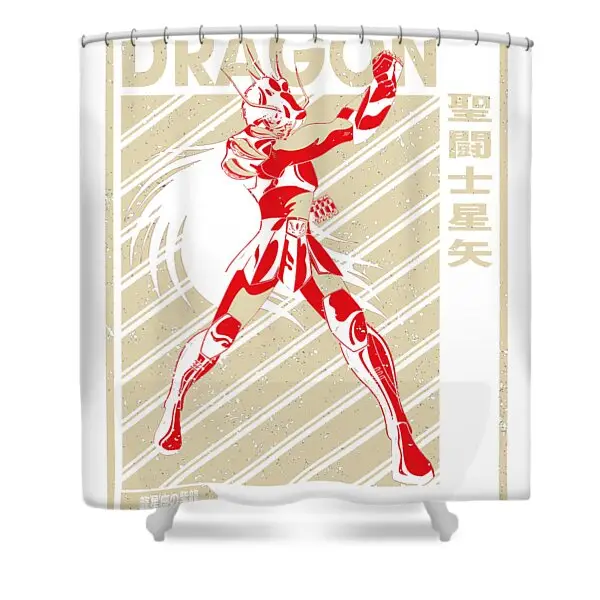 Vintage Saint Seiya Dragon Anime Shower Curtain | Anime Shower Curtains