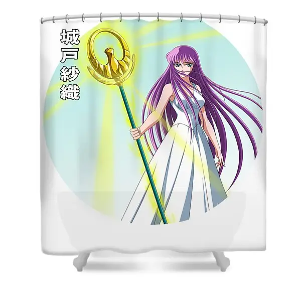 Vintage Saori Art Saint Seiya Anime Shower Curtain | Anime Shower Curtains