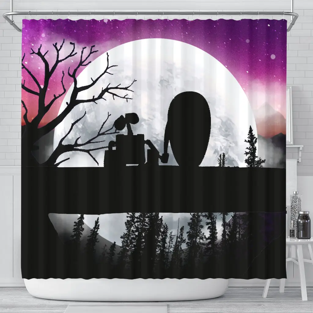 Wall E Moon Night Shower Curtain 