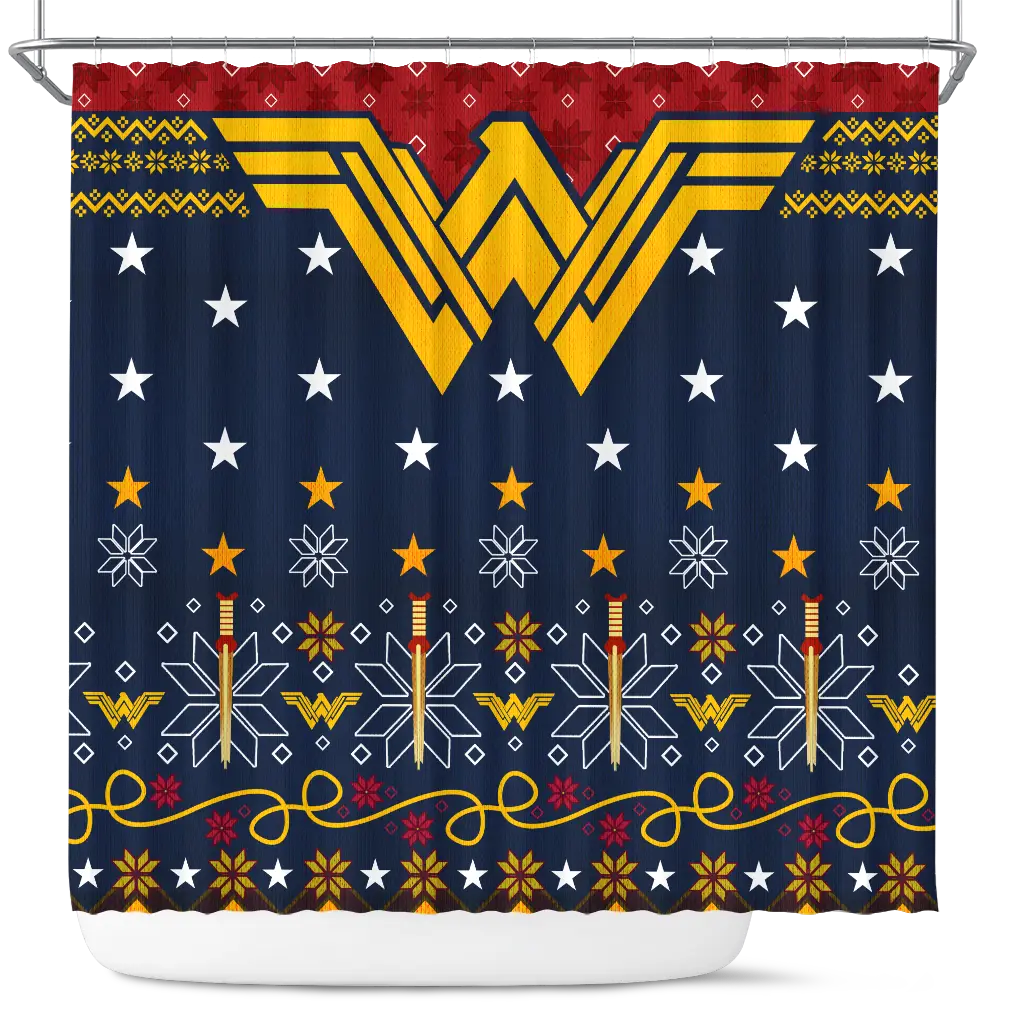 Wonder Woman Christmas Shower Curtain