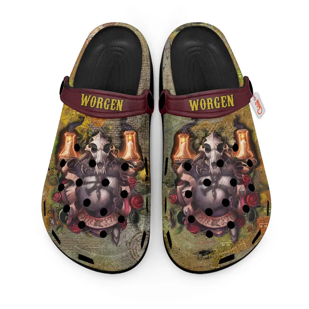 Worgen World Of Warcraft Edition Premium Clogs for True Fans Custom Name