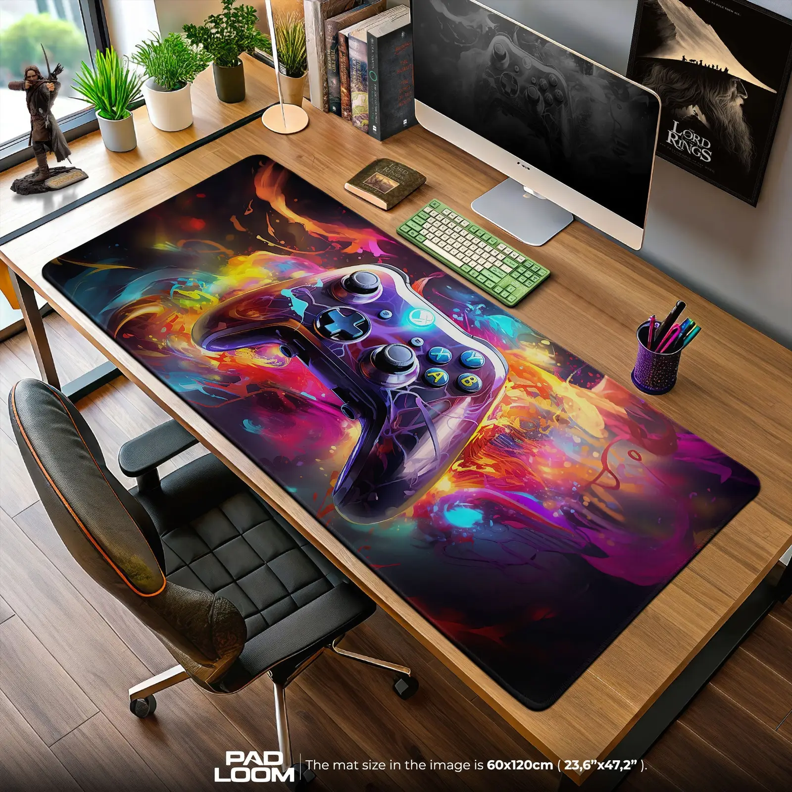 Xbox Controller Flames Mouse Pad, Game Gamer Desk Mat