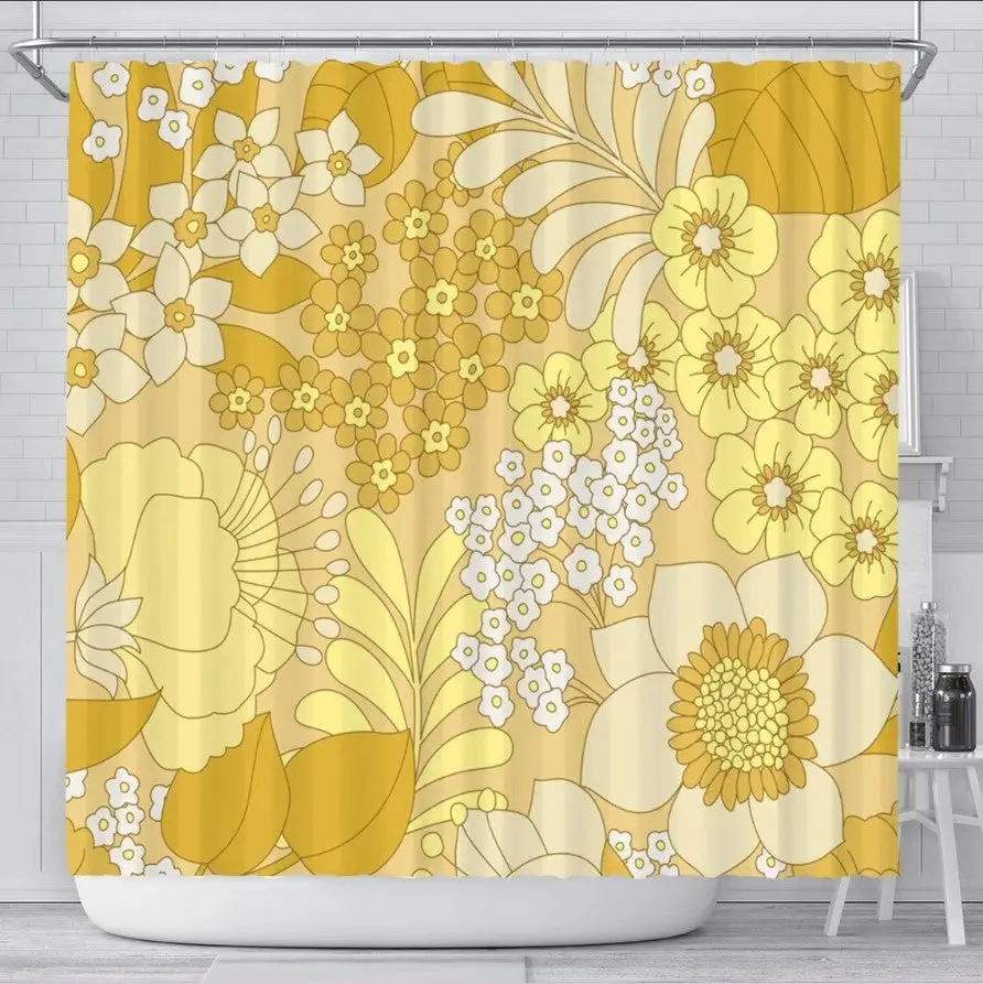 Yellow Flowers Shower Curtain 