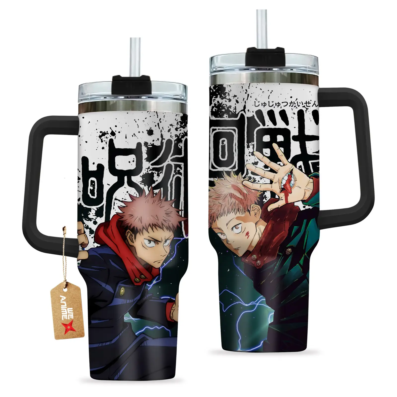 Yuji Itadori Jujutsu Kaisen Anime Custom  Quencher   40oz Stainless Steel Tumbler With Handle HG