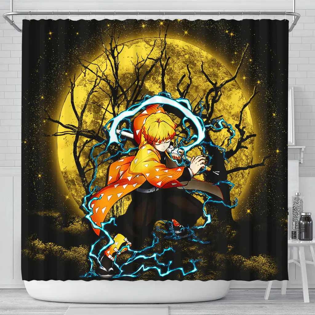 Zenitsu Anime Moon Shower Curtain