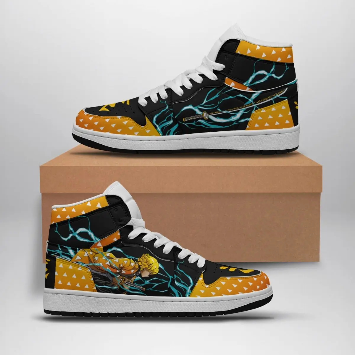 Zenitsu Thunder Demon Slayer Air Jordan 1 Shoes