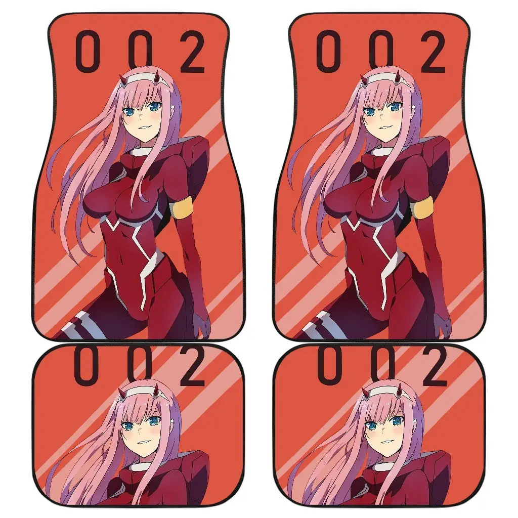 Zero Two Car Floor Mats Custom Anime Darling In The Franxx Car Decoration