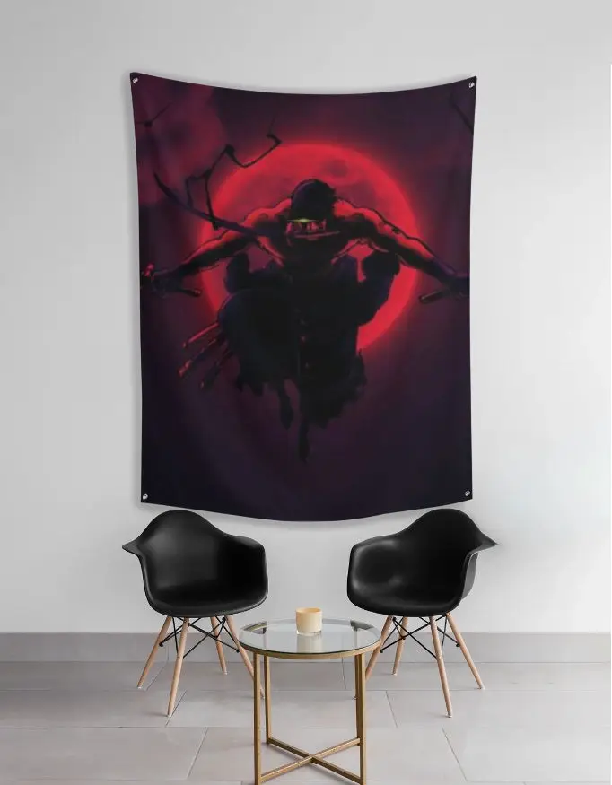 Zoro anime wall tapestry - Red Moon Art